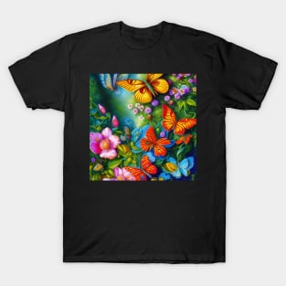 butterflies and flowers T-Shirt